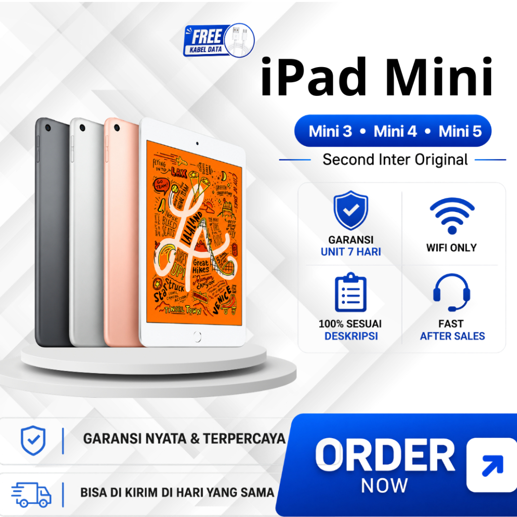 (COD)APPAPPLE  Ipad Mini 3, Ipad Mini 4 dan Ipad Mini 5 Wifi Only 7.9 Inch A7 Wifi Only Kondisi Mulu