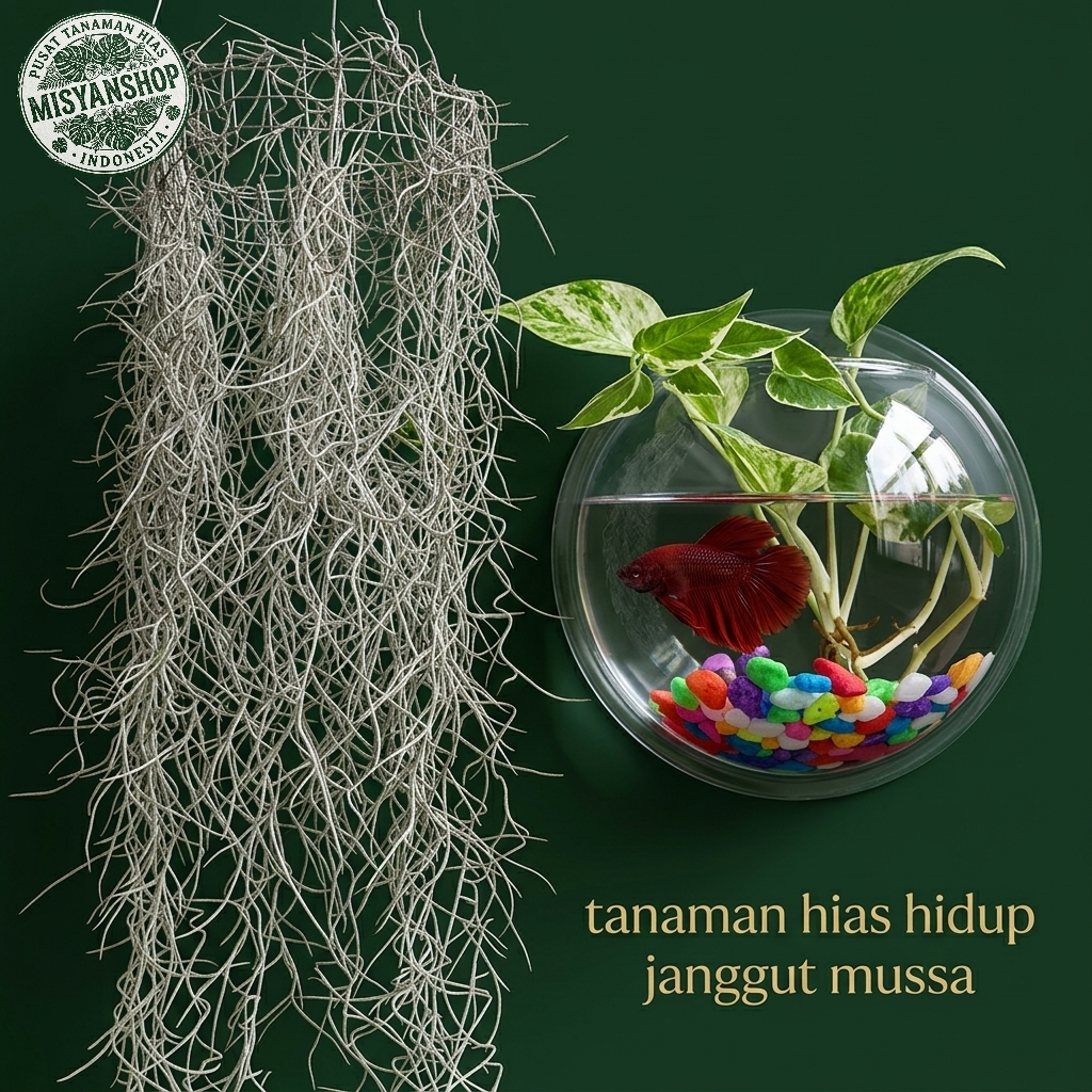 Tanaman hias/Spanish Moss/ Jenggot Musa/ Jenggot Dewa Tanaman hias hidup