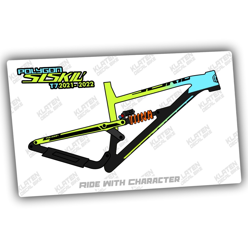 Decal Frame polygon SISKIU T7 2021 2022 KLAX INDUSTRIES Stiker Sepeda