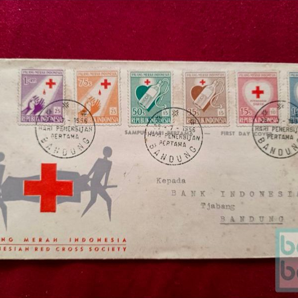 Perangko Sampul Hari Pertama Palang Merah Indonesia 1956
