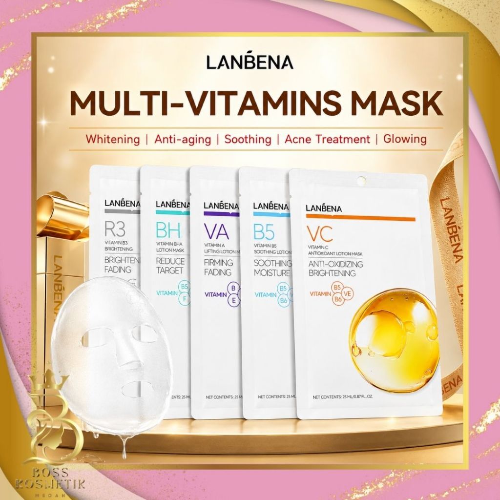LANBENA Lotion Facial Mask Emulsion Masker Wajah Sheet Mask (Sachet)