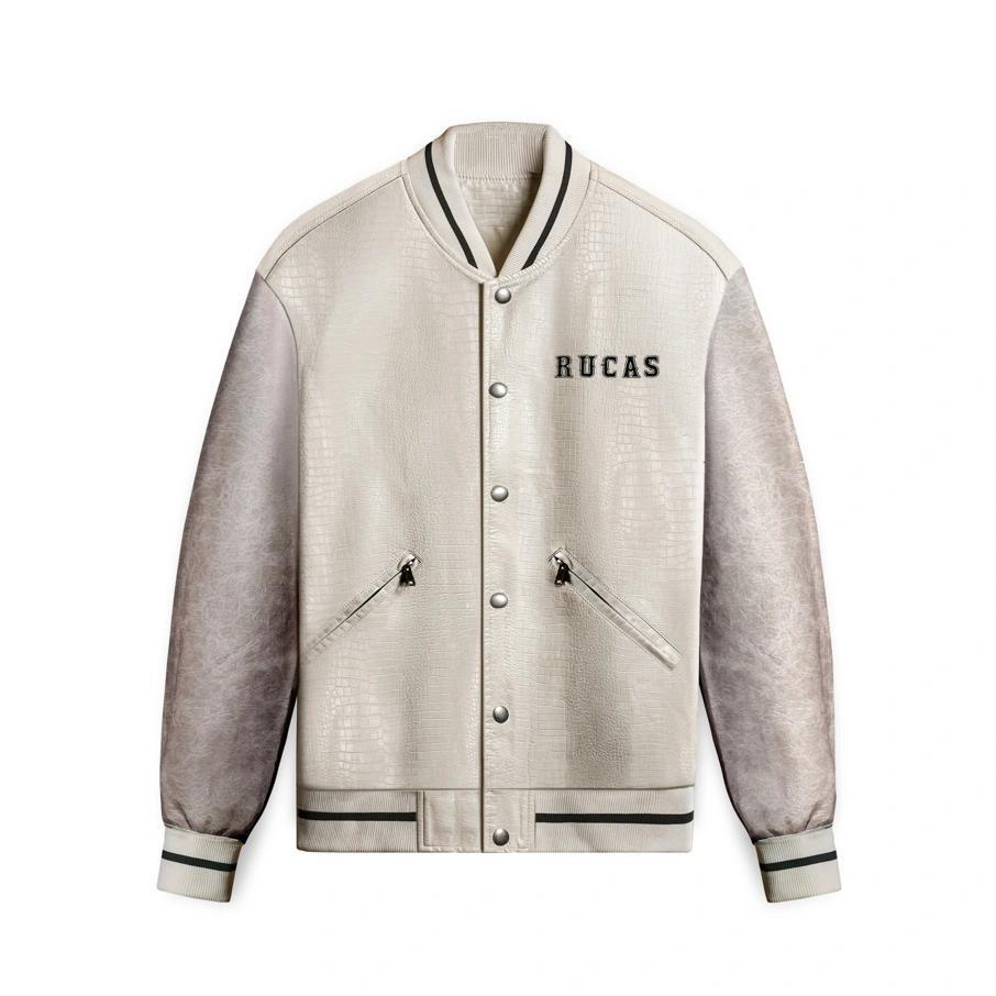 RUCAS - WHITE PYTON JACKET LEATHER