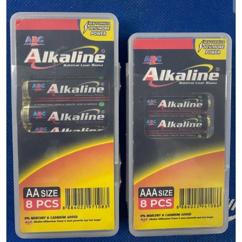 Baterai ABC, Batre Remote Alkalin Kecil Super Power LR03 AAA 8S BOX, 1 Pack Isi 8