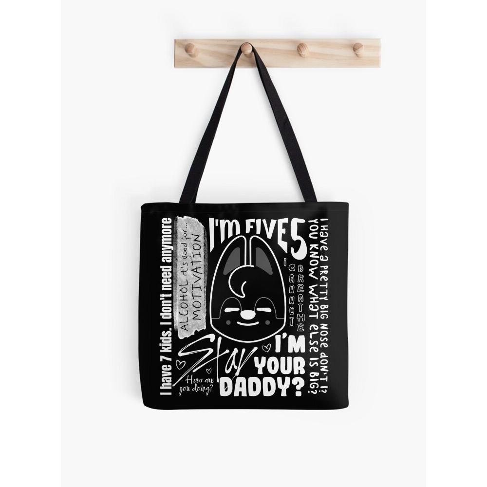 bang chan memes stray kids skzoo wolf chan Tote Bag