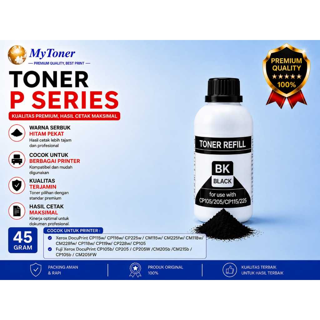 Serbuk Toner + Chip Toner Docuprint CP105 CP205 CM215b CP105b CM205FW CP205w CM205b CT201591 CT20159