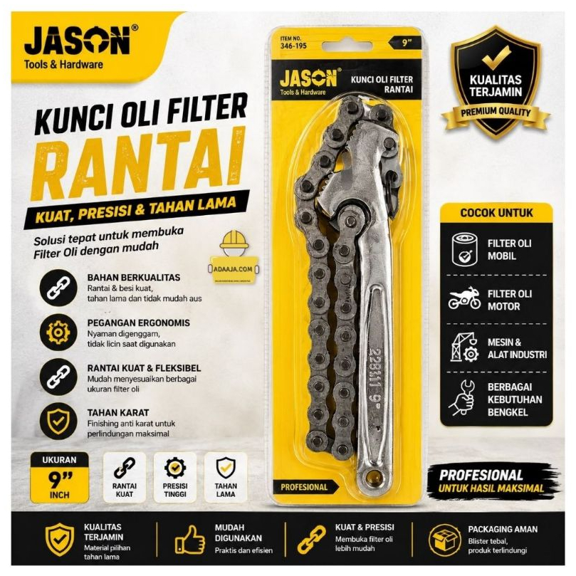 JASON kunci oli filter rantai 9" type 346-195 JASON