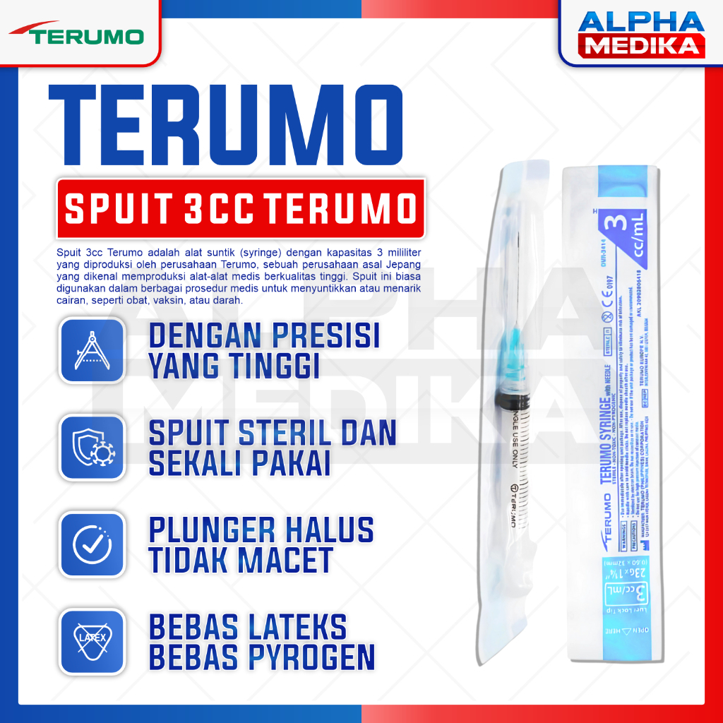 TERUMO - Spuit 3cc Terumo / Spuit 3ml Terumo / Syringe Suntikan Terumo
