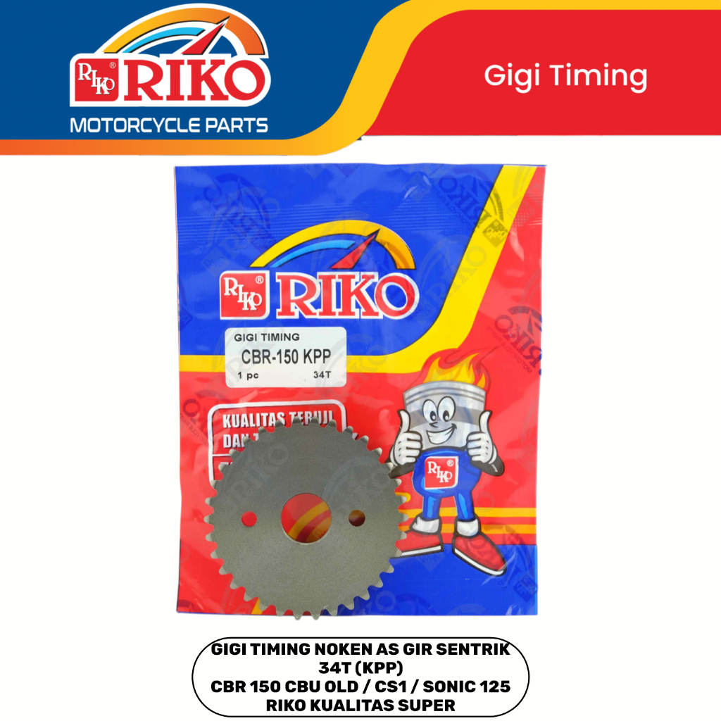 GIGI TIMING GIR SENTRIK NOKEN AS SPROCKET CAMSHAFT 34T KPP CBR 150R 150 R CS 1 CS1 SONIC 125 RIKO KU