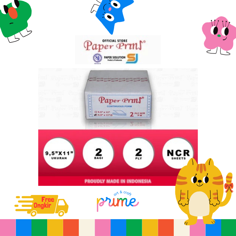 Paperpryns Kertas Continuous Form 2PLY NCR PRS 9,5" x 11"/2 (Bagi 2) / Kertas Continuous Form 2 Ply