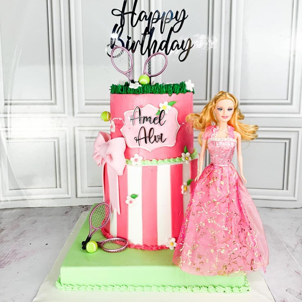 Kue Ulang Tahun/Birthday Cake/Kue Ultah Tema Barbie/Barbie Cake