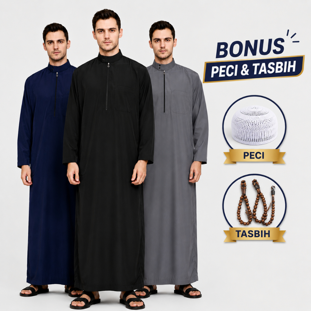 RAFVERO - Jubah Pria Elvano - Gamis pria - Original RAFVERO - Material Toyobo
