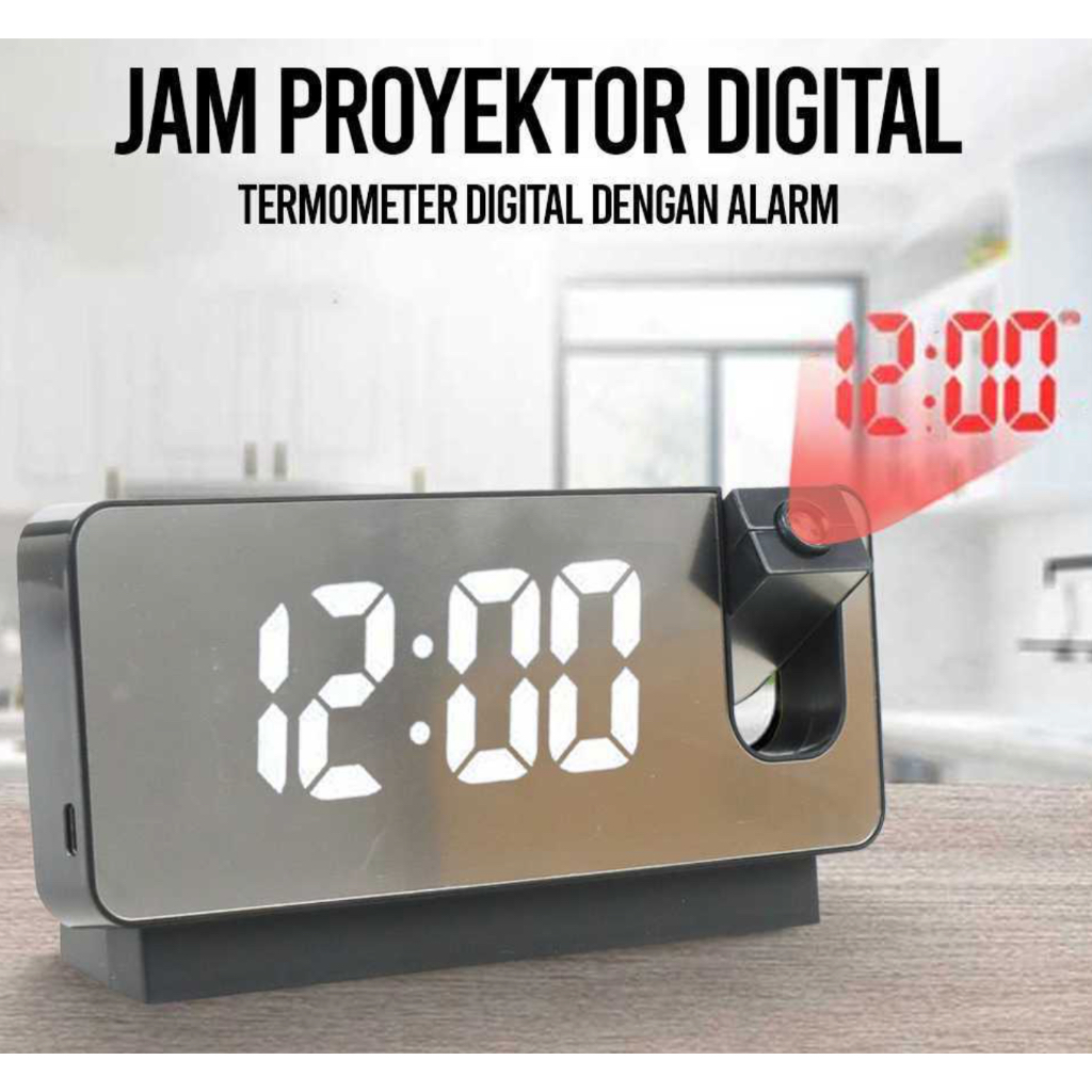 Ruyun Jam Alarm Digital Proyektor Temperature / Jam Proyektor / Jam Alarm Digital