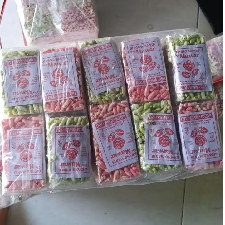 Gipang beras manis, gipang jagung iris dan gipang jagung pelangi