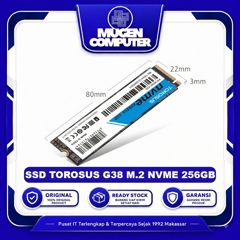 SSD TOROSUS G38 256GB NVMe PCIe Gen3 X4