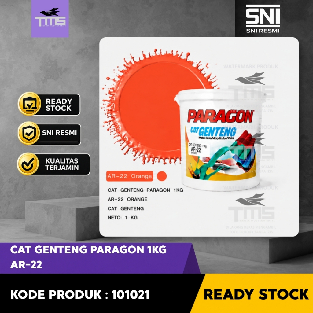 Cat Genteng Paragon 1KG AR-22 Orange Cat Atap Genteng Tahan Cuaca Warna Oranye Cerah Cat Genteng Ber