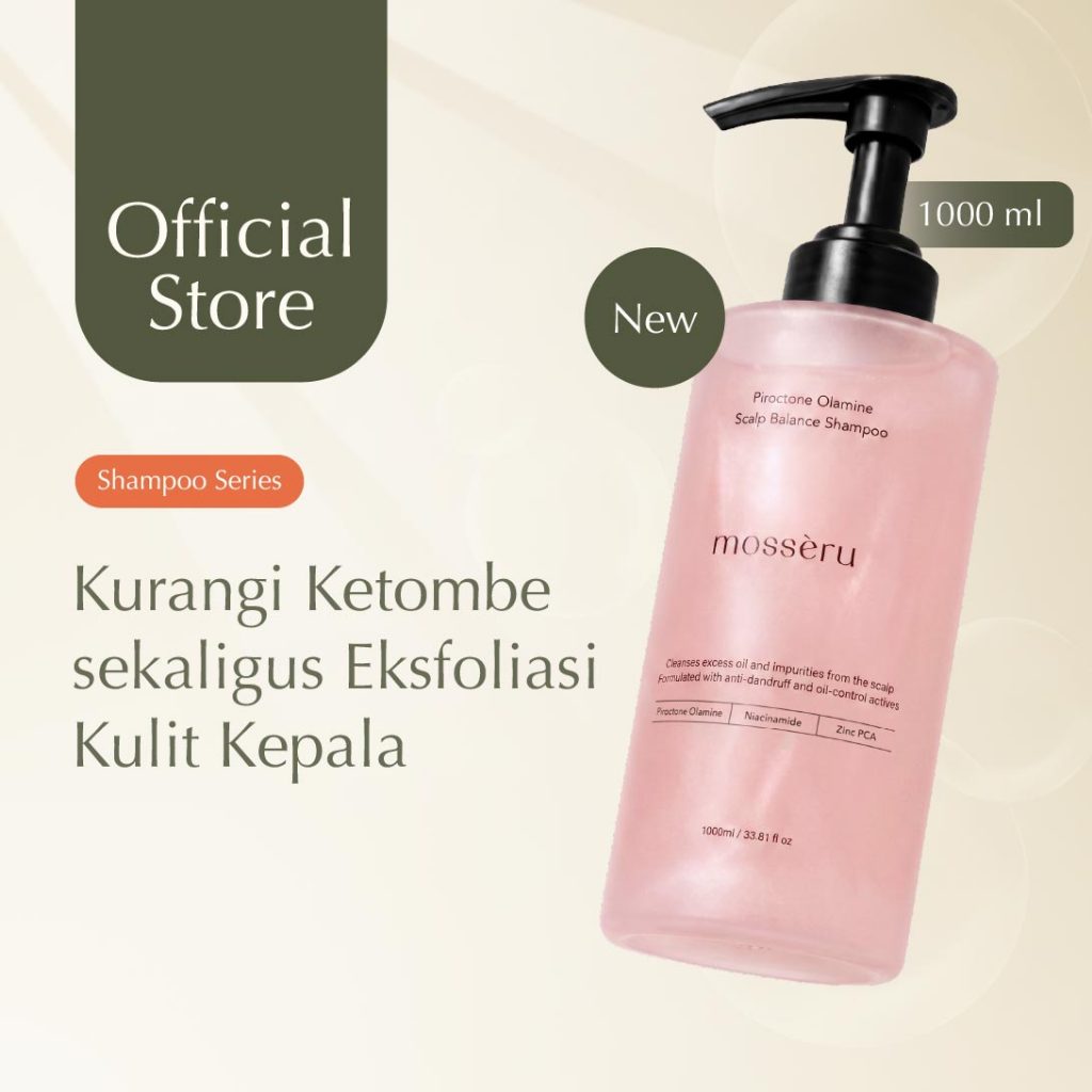 MOSSÈRU - Dandruff Treatment Shampoo with Piroctone Olamine for Scalp Balance & Oil Control ( Perawatan Kulit Kepala Ketombe Gatal Berkerak ) | Rambut Lepek
