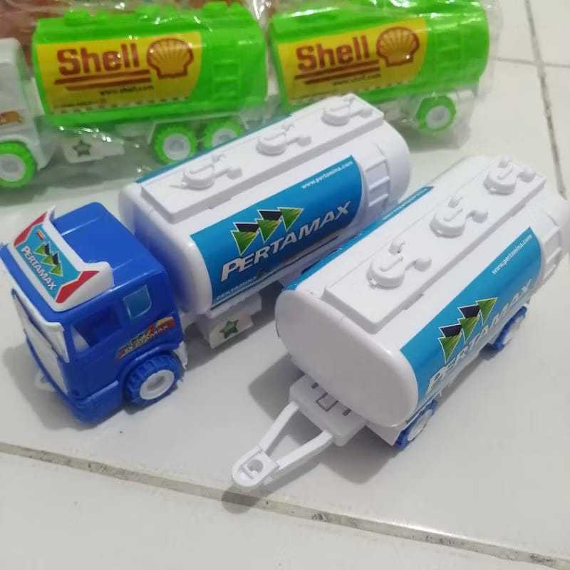 mainan anak truk tangki Promo Cod Mainan Truk Gandeng Pertamina ST2020 Truk gandeng kontainer