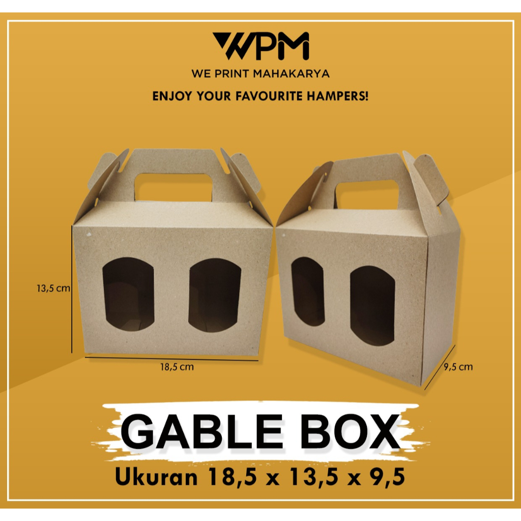 GABLE BOX / GABLE BOX KRAFT / GABLE BOX MUG / GABLE BOX TOPLES KUE / Kraft Gable Box Dus Toples Kota