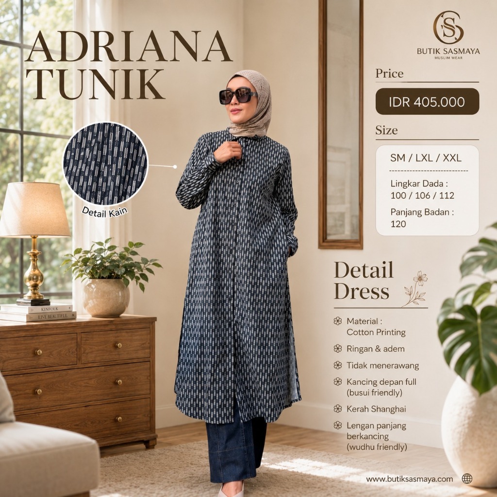 Tunik Atasan KORINA Terbaru  Bahan Katun