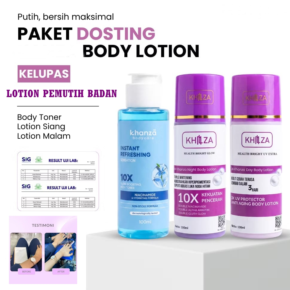 [PAKET 3IN1] LOTION PEMUTIH BADAN BPOM | HB DOSTING ANGGUR PLATINUM UNGU SIANG MALAM + TONER BADAN S