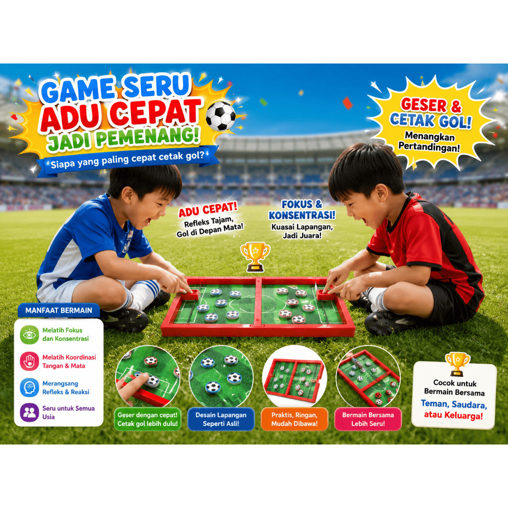 Mainan Karambol Catapult Ball Package Board Game / Mainan Air Hockey Mini / Karambol Mini / Mainan A