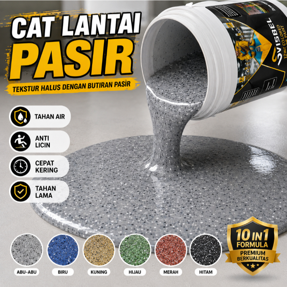 Cat Lantai Pasir Epoxy | Epoxy Lantai Pasir Warna Self Leveling Anti Slip Tahan Air Tahan Aus Lantai