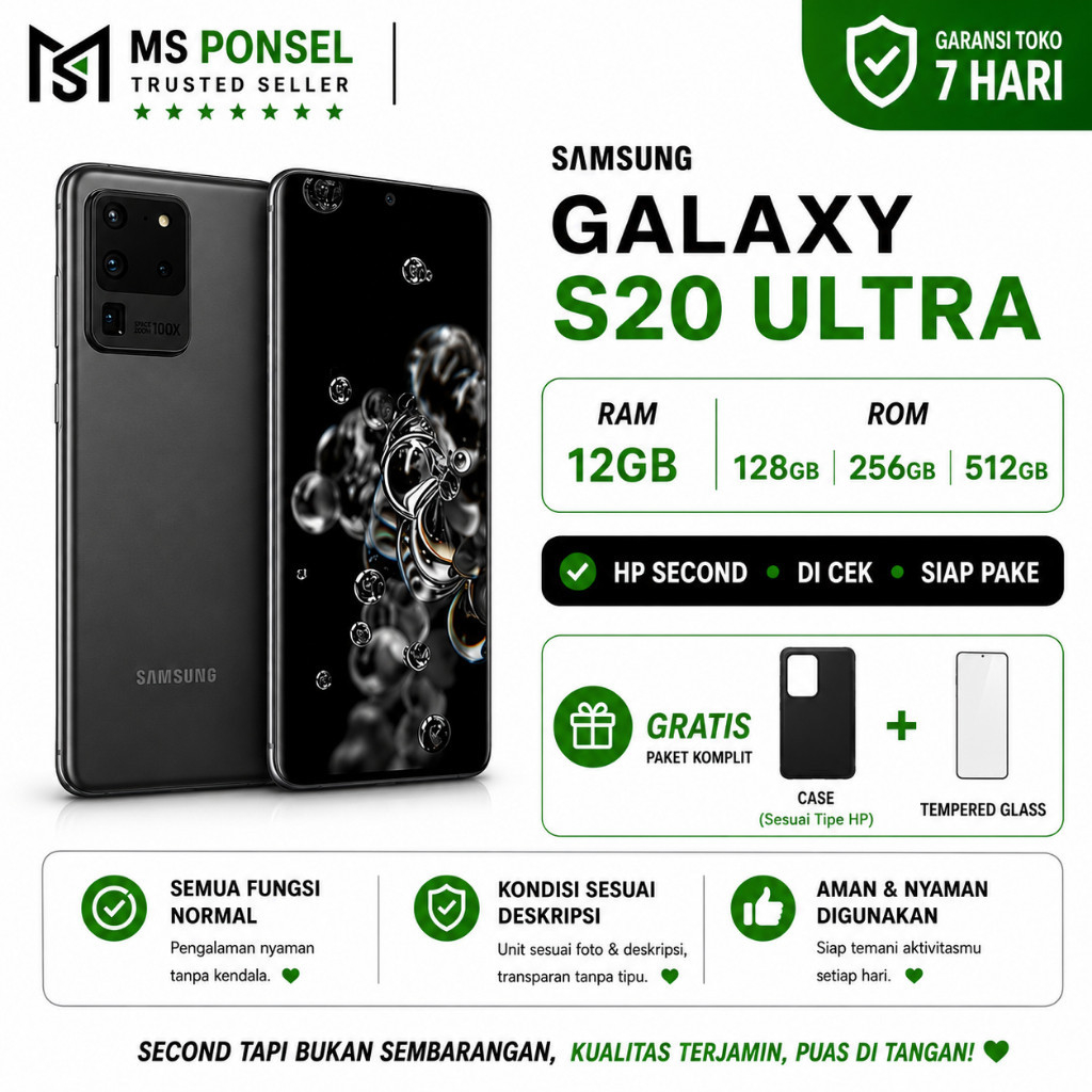 SEIN | Samsung Galaxy S20 Series S20 Ultra S20 Plus FE Resmi Second Fullset Original