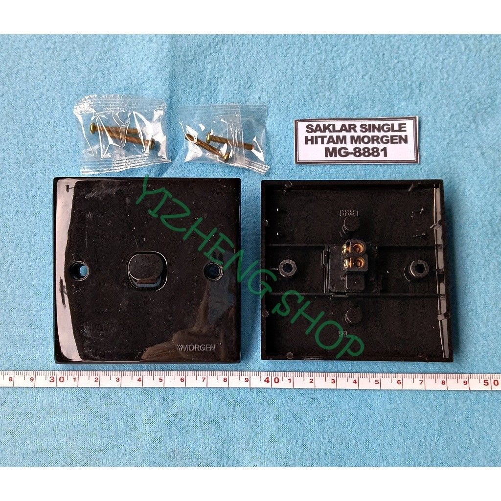 SAKLAR,STOP KONTAK IB (TANAM) MORGEN MG-888 HITAM SNI