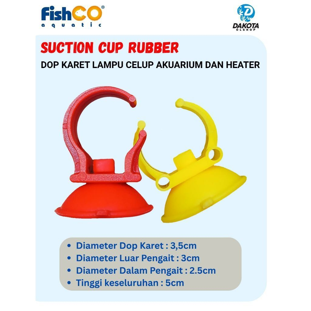 Fishco Dop karet lampu celup Aquarium Suction Cup – Karet Heater
