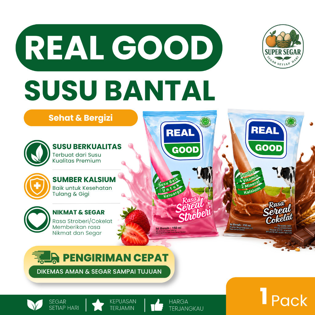 Real Good Susu Bantal Strawberry & Chocolate 50ml/125ml/150ml - Super Segar