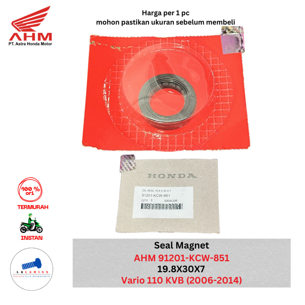 Oil Seal Magnet Honda KCW Vario Karbu KVB AHM ORI Asli 91201-KCW-851