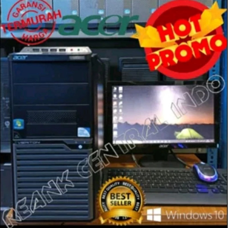 pc acer core i3 fullset monitor