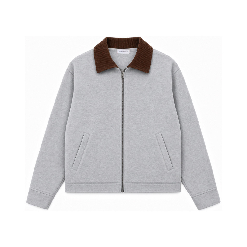 Nunananu Zara Work Jacket Zipper Two-Tone Corduroy Collar | Jaket Wanita