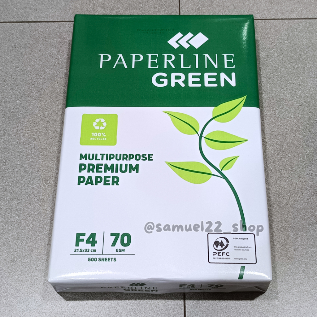 Kertas Fotokopi Fotocopy / Print / HVS PAPERLINE GREEN F4 70 gsm