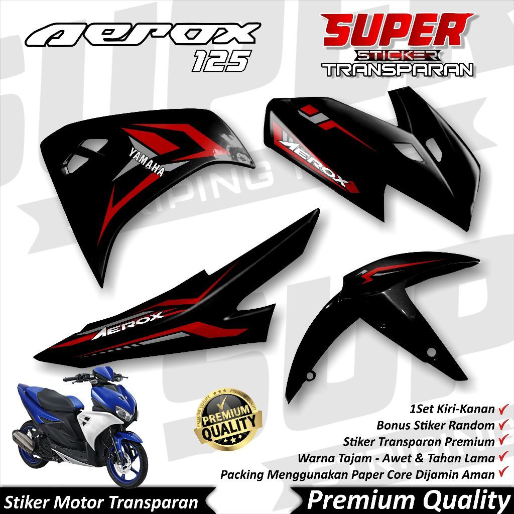 Stiker Aerox Transparan keren Striping Aerox 125 Stiker Transparan UV AeroxStriping Aerox 125 RACING