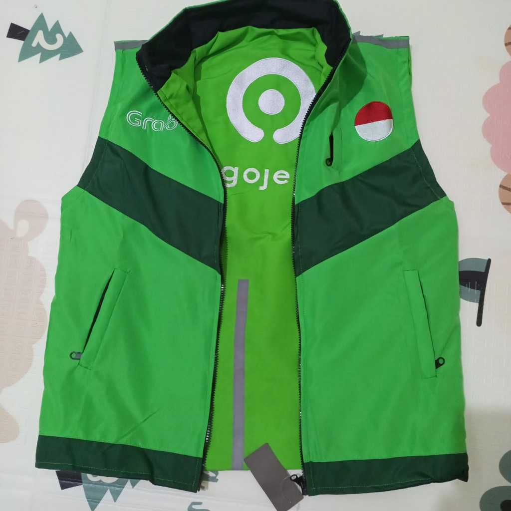 ROMPI DOUBLE DUA AKUN BOLAK BALIK GOJEK GRAB READY SIZE M-7XL TANPA BUSA BORDIR ANTI AIR ADEM AMAN V