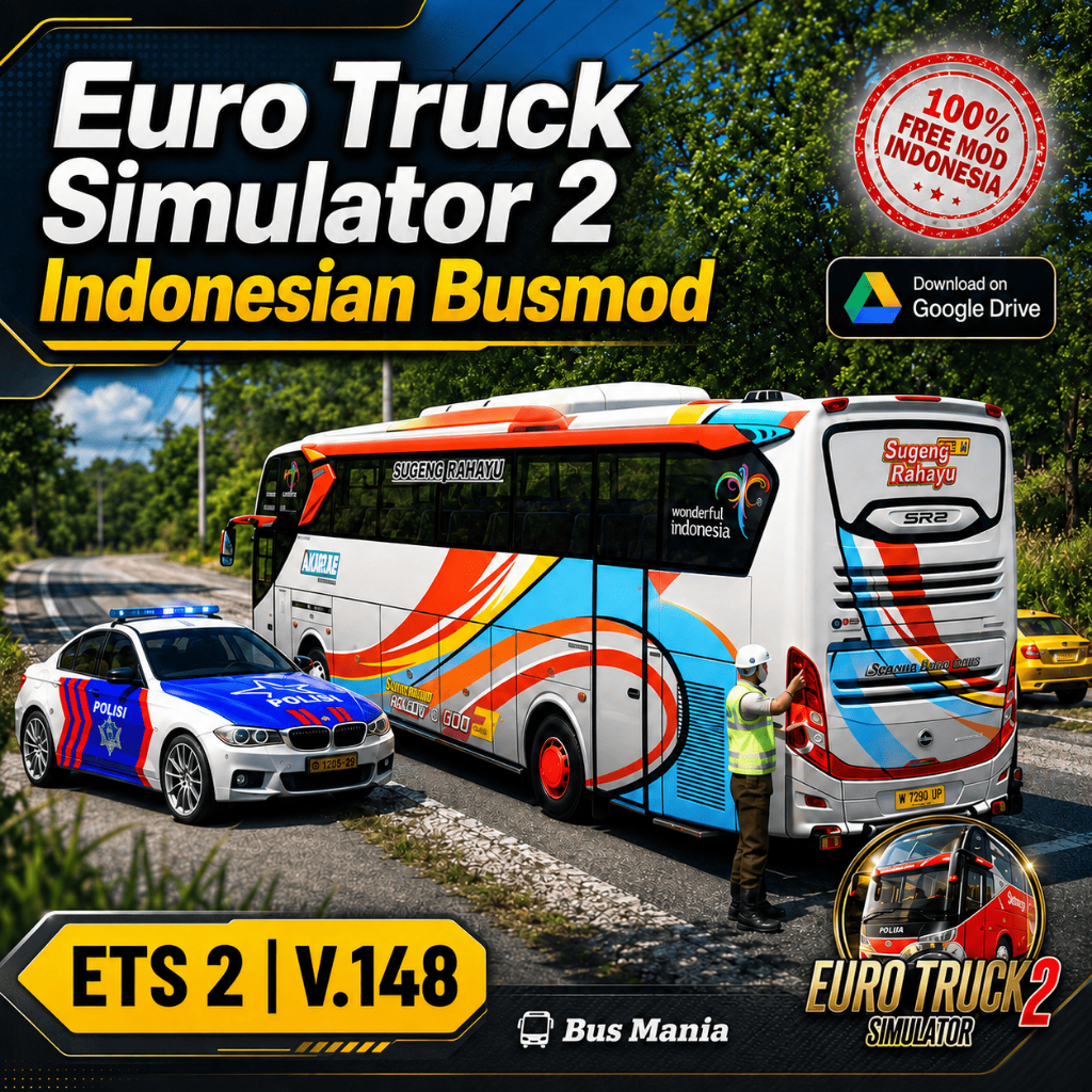 Euro Truck Simulator 2 Bus Mod Indonesia Lengkap Games ETS 2 Modpack Indonesia