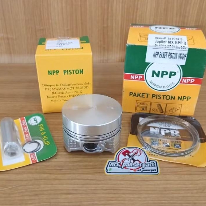 NPP3//PISTON KIT PEN 14 MM/SEHER SET RING BORE UP SIZE 57/57,5/58/58,5/59  MM YAMAHA VIXION JUPITER 