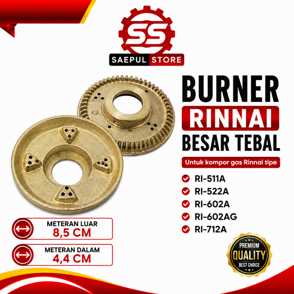 BURNER KOMPOR RINNAI BESAR TEBAL UNTUK KOMPOR GAS RINNAI TIPE RI-511A RI-522A RI-602A RI-602AG RI-71