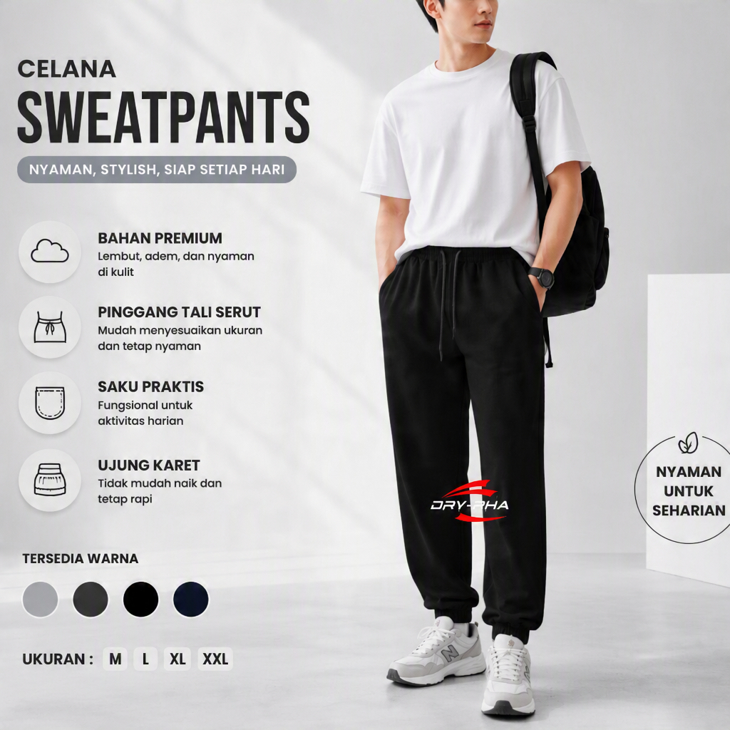 New Dryrha Celana Jogger Sweetpants Pria Korea Style Jogger Pants Premium Jogger Pria Wanita