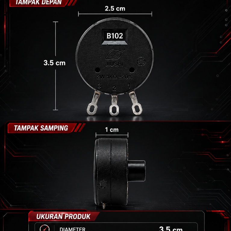 POTENSIO B 102 / B102 RV28 Kusus Mesin Las Premium Quality