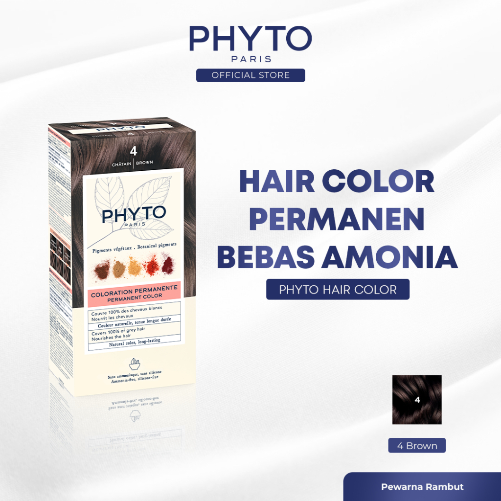 PHYTO PARIS Phyto Permanent Color Kit 4 Chatain / Brown (Coklat)