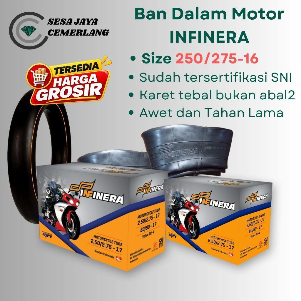 250/275-16 (80/90-16) Ban dalam motor Infinera ukuran 250/275-16 (80/90-16) Yamaha Nouvo, Suzuki Sky