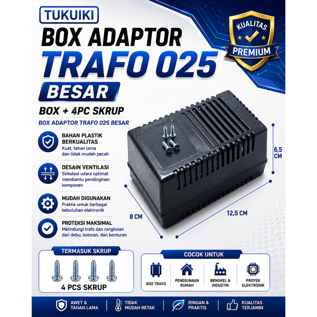 Box plastik Adaptor Trafo 025 Besar / kotak kosong untuk adaptor trafo