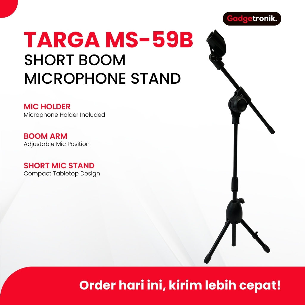 STAND MIC PENDEK TARGA MS-59B BOOM ORIGINAL / TARGA MS59B STAND MIC TRIPOD KAKI 3 / TARGA MS 59B STA