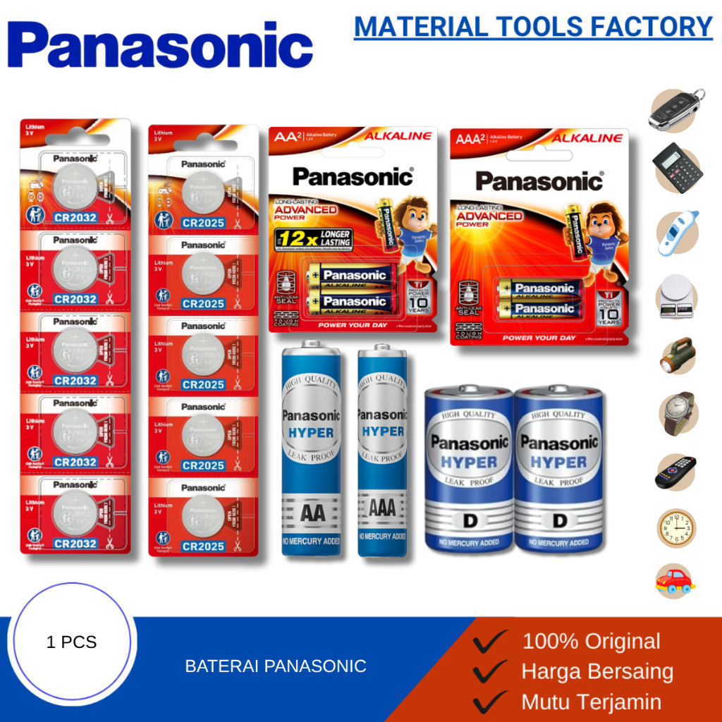 BATU BATERAI - BATERAI AAA - BATERAI AA - BATERAI ALKALINE - BATERAI PANASONIC - BATERAI D - BATERAI
