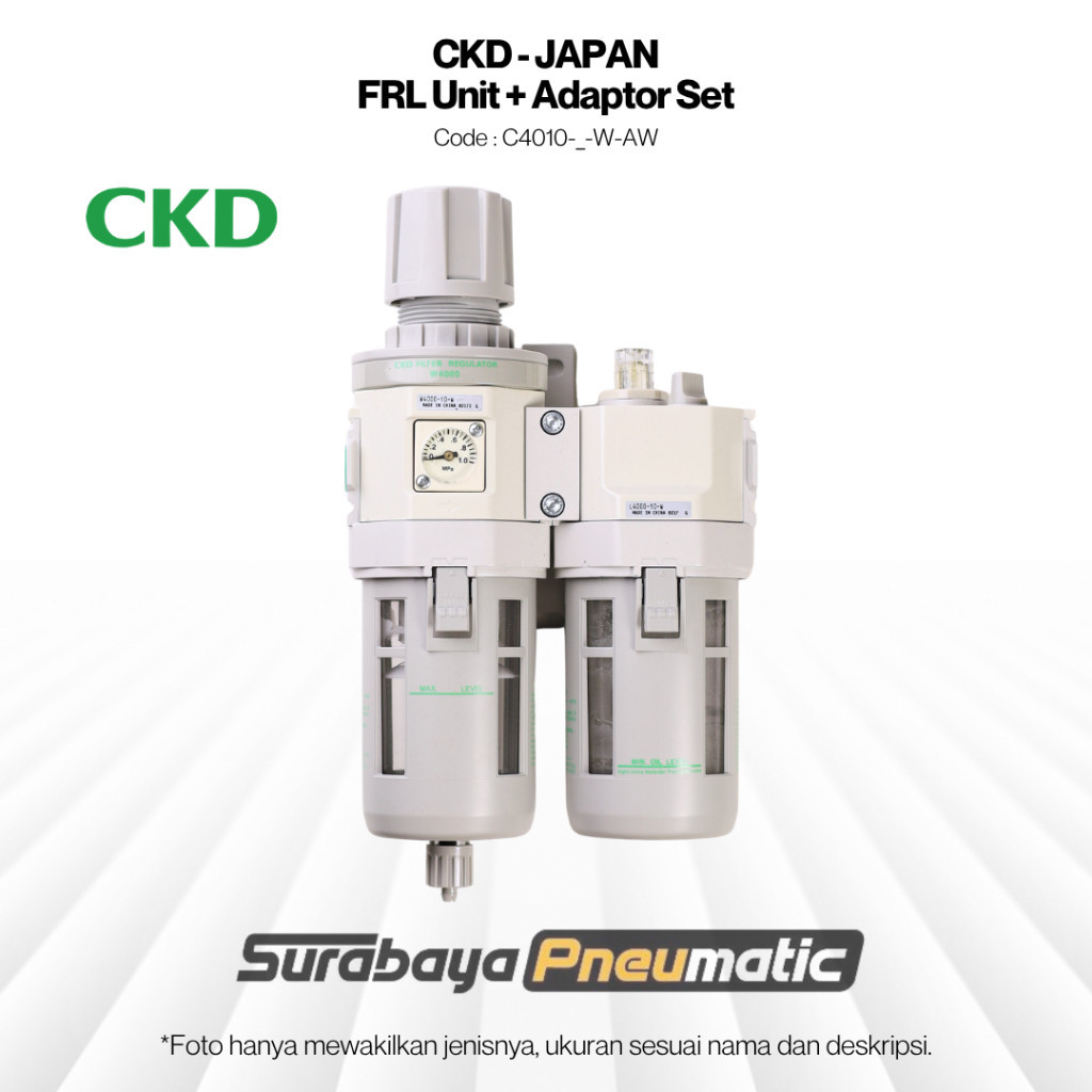 CKD Japan - C4010-8-W / C4010-8-W-A8W (1/4")  - FRL Unit + Adaptor Set