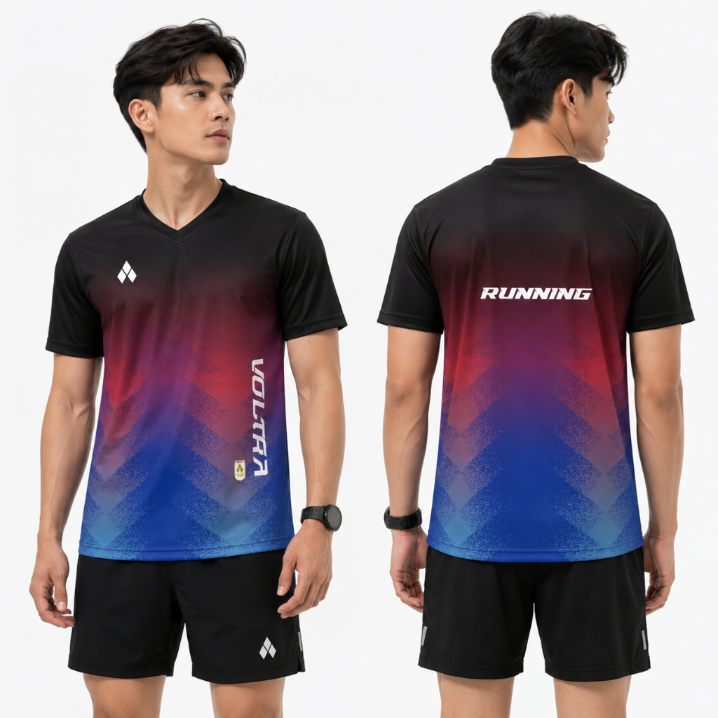 Jersey running unisex VoltraSport Shortsleeve Jersey Gradasi SpeedBlack