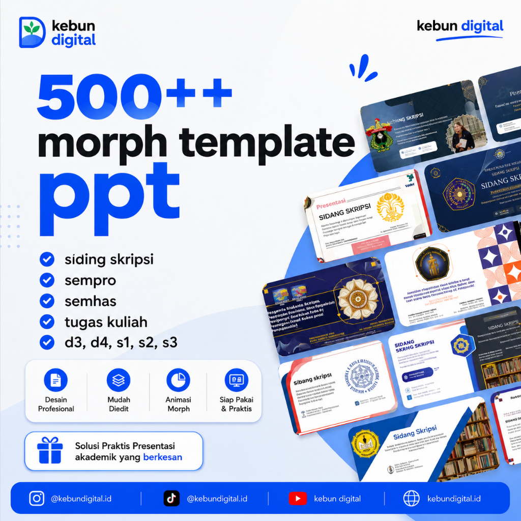 500+ Template PowerPoint Lengkap Skripsi, Seminar & Tugas Kuliah 2026 (KB02)