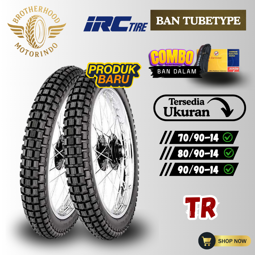 BAN IRC TR NON TUBELES RING 14 (70/90 / 80/90 / 90/90-14) BAN TRAIL / BAN DUAL PURPOSE / BAN OFF/ON 